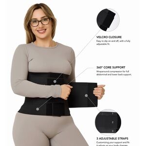 Black Waist Trainer with Velcro Closure